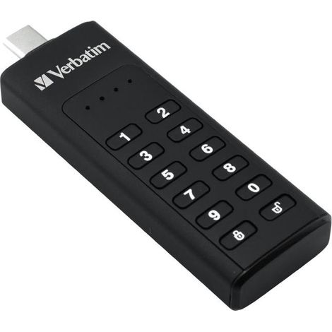 STICK 32GB USB 3.2 Verbatim Teclado Seguro Negro