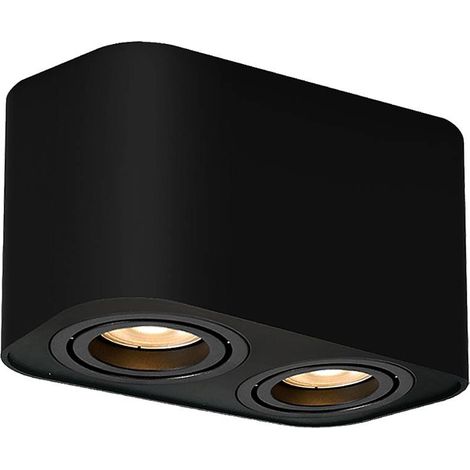 Spot plafond 2x GU10 noir mat aluminium Rabalux Kobald (1/4)