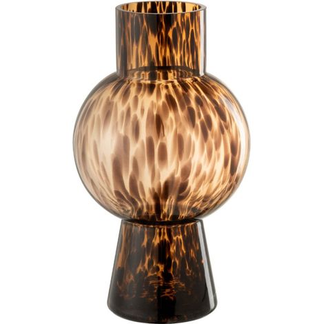 Vase Boule en Verre Design "Poiso" 31cm Marron (1/2)