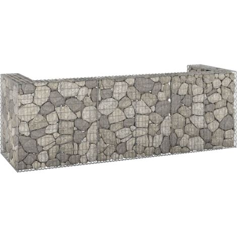Mur en gabion pour poubelle Gabion Panier en pierre Cadre à gabion de poubelles Acier galvanisé 325x100x110 cm DBEB7103857 (1/5)
