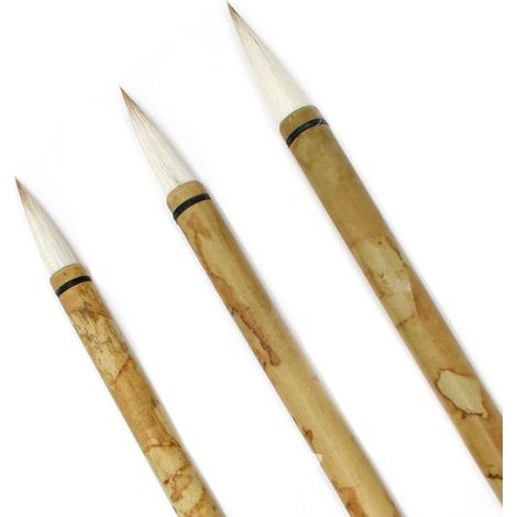 Lot de 3 pinceaux Chinois en Bambou (1/5)