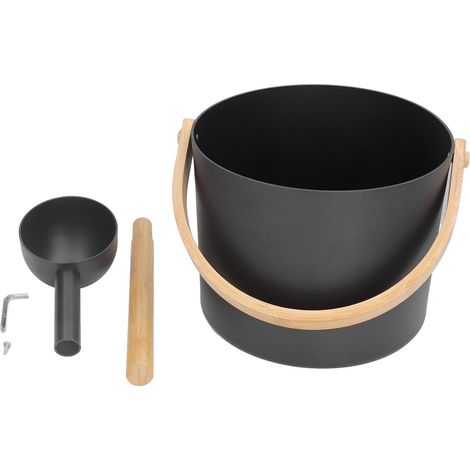 Seau de sauna à hydrothérapie avec pelle, grand fût de sauna en aluminium, accessoires de sauna (1/5)