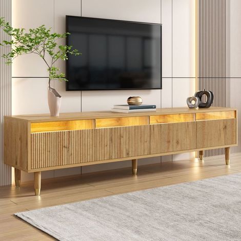 Meuble TV 180cm, design contemporain bois avec rangement et 4 tiroirs Meuble TV avec rangement (1/5)
