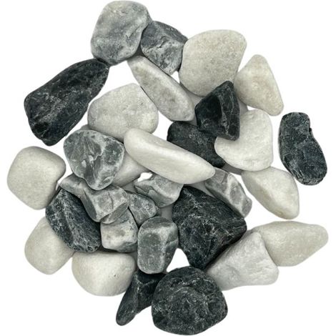 BIG BAG de +/- 500 Kg Galets Multicolore Sombre de Marbre (noir, blanc et gris) Ø 12/18 mm - Livraison STANDARD (1/5)
