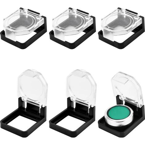 Lot de 6 protections en plastique transparent pour bouton poussoir de 22 mm (transparent) (1/5)