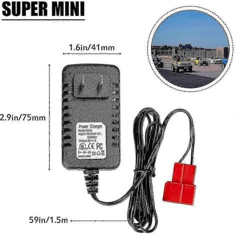 Chargeur 6V pour voiture électrique enfant, chargeur de batterie 6V pour voiture électrique enfant avec indicateur de charge, compatible avec les poussettes électriques pour bébé 973 Bien446