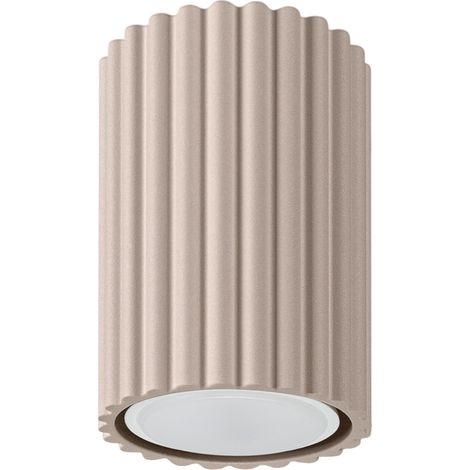 Foco de techo moderno, color topo, redondo, ondulado, tubular, 10 cm, 1xGU10 10W, KARBON, Sollux Lighting (1/5)
