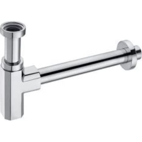 SIFONE PER RUBINETTERIA BAGNO - CON IMMERSIONE E TUBO DI SCARICO - ROSETTA INCLUSA 1-1/4 - IN OTTONE CROMATO