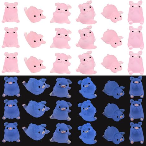 36 cochons lumineux miniatures, 6 styles, décoration pot de plante ou téléphone DIY (1/4)