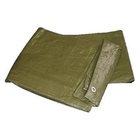 Telo Telone In Polietilene Occhiellato Leggero Colore Verde 2x3 Mt. (1/3)