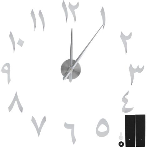 Moderne Acryl-Wanduhr zum Selberbauen – Montageset für die Wohnzimmerdekoration, Silber (1/5)