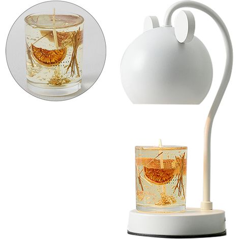 Lampe de réchauffage de bougie parfumée, fer moderne réglable avec variateur, élégante veilleuse électrique aromatique pour bureau, prise UE, blanc (1/5)