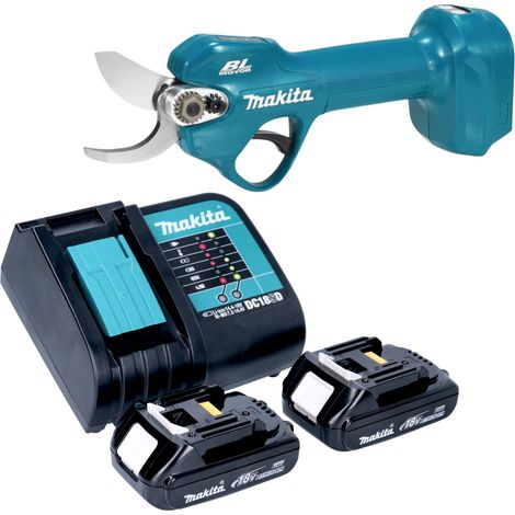 Sécateur à batterie Makita DUP 181 SY 18 V 30 mm sans balais + 2 batteries 1,5 Ah + chargeur (1/5)