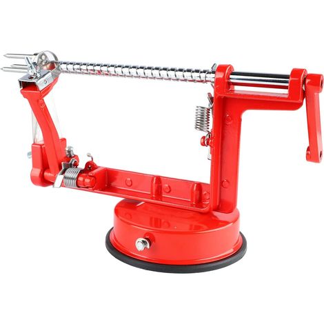 Éplucheur De Pommes De Terre, 3 en 1 Éplucheur De Pommes De Terre Corer Outil De Coupe en Spirale 304 Lame Éplucheur De Pommes De Terre à Manivelle pour Cuisine Restaurant Big Red (1/5)