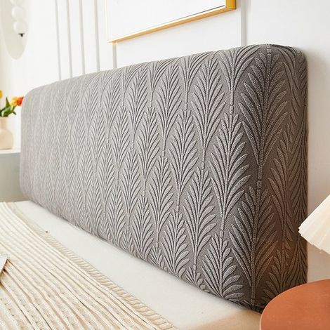 Funda elástica para cabecero. Adecuada para cabeceros de cama grandes，180 cm，Gris