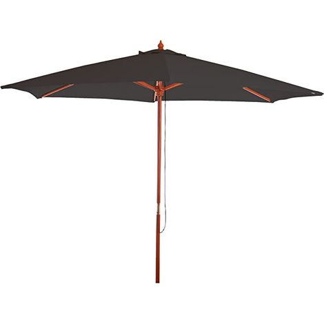 Sombrilla de jardín Ø 3m poliéster/madera antracita 040003813