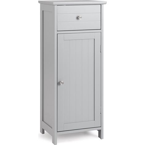 3-Tier Bathroom Floor Cabinet Wooden Side Storage Organizer W/ Drawer Adjustable (1/5)