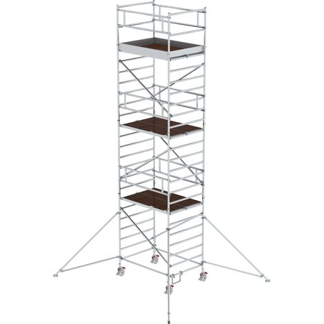 Günzburger Steigtechnik Rollgerüst 1,35 x 1,80 m mit Ausleger & Doppel-Plattform Plattformhöhe 6,35 m (1/2)