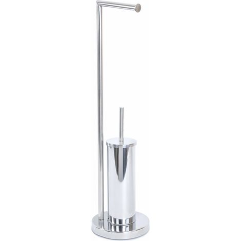 Porte-papier wc sur pied poli en acier inox mod. smart
