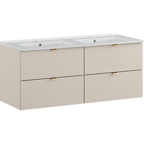 Mobile bagno doppio lavabo Azel cachemire 120cm
