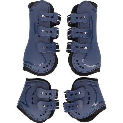 Guêtres tendons pour cheval, réglables, ouvertes sur le devant, protection respirante, pour saut, bleu, lot de 4 M (1/5)
