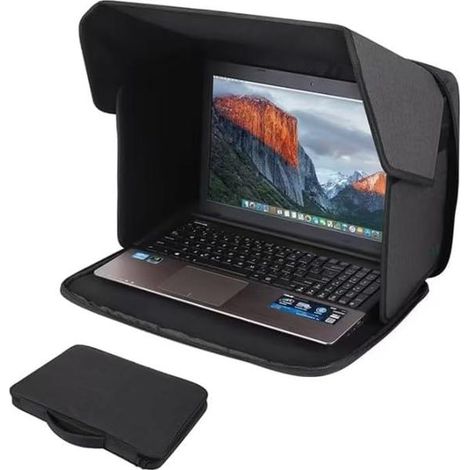 Pare-soleil pour ordinateur portable, écran anti-reflets léger, adapté au travail en extérieur, pare-soleil pliable et portable pour ordinateur portable. (1/5)