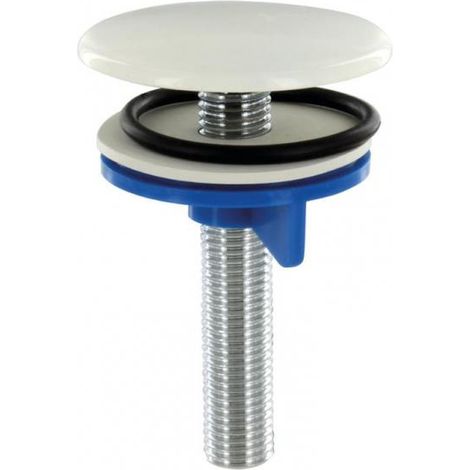 Presto – Cache-trou luxe finition époxy blanc 50 mm – Diamètre 50 mm – Hauteur 70 mm – Laiton pour raccords sanitaires (1/2)