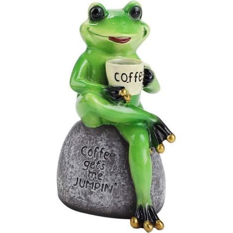 Figurine de Jardin - Grenouille - Résine - Décoration Extérieure - Ornement de Pelouse - Sculpture (1/4)