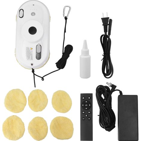 Robot Nettoyeur de Vitres Intelligent avec Pulvérisation d'Eau et Télécommande, Compatible Tuya, Prise US 100‑240V (1/5)