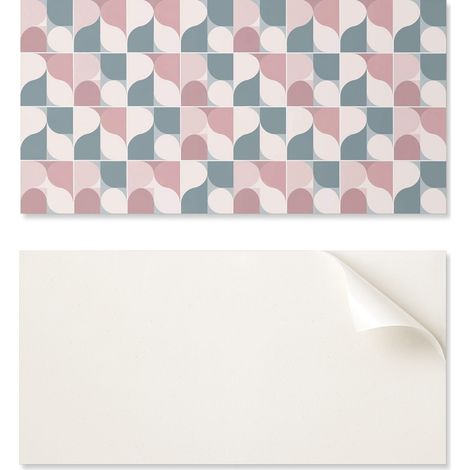 Azulejo decorativo de vinilo para pared de oficina con estampado geom茅trico abstracto, 6x60x30 cm.