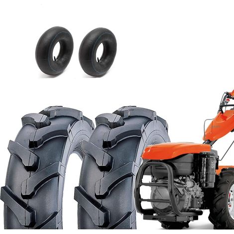 2 Pneumatici 5.00 - 10 Union + Camere Trattorino 6PR (TM) Copertoni compatibili con Motozappa Falciatrice Motocoltivatore Union