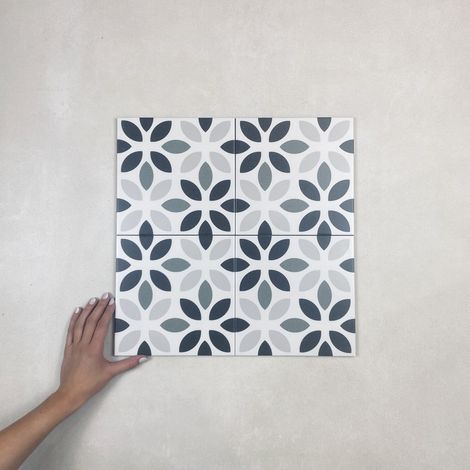 Carrelage Imitation Carreaux de Ciment LA MADELEINE 20x20 cm Lyla Noir (1/5)