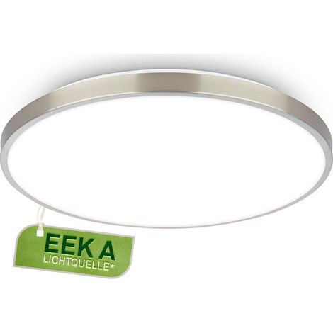 Kaida Deckenleuchte Ø38 cm - 17,1W, 3900lm, mit EEKA Lichtquelle, Neutralweiß, Nickel-matt (1/5)