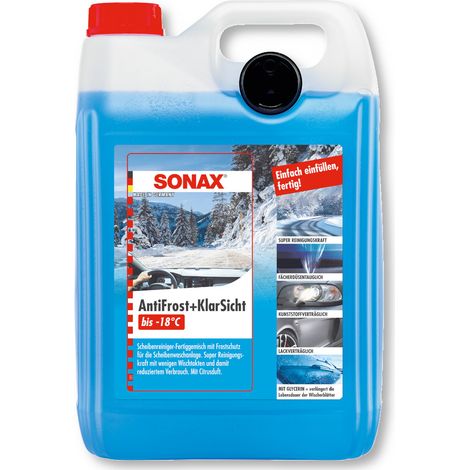 SONAX AntiFrost plus Transparence jusqu'à -18 °C Agrumes 5 l Liquide lave-glace