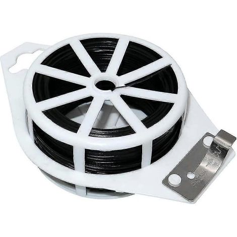 Fil de jardin souple noir de 100 m, attache torsadée pour plantes, fil plastifié avec couteaux (1/5)