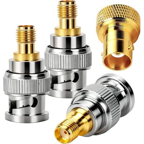 4pcs Kit Connexion Rapide Antenne Compatible avec GPS Alpha 100/200/200i & Astro 220/320/430, Déconnexion Rapide Antenne Comprend 3 Adaptateur BNC Mâle vers SMA Femelle 1 Connecteur SMA Mâle (1/5)