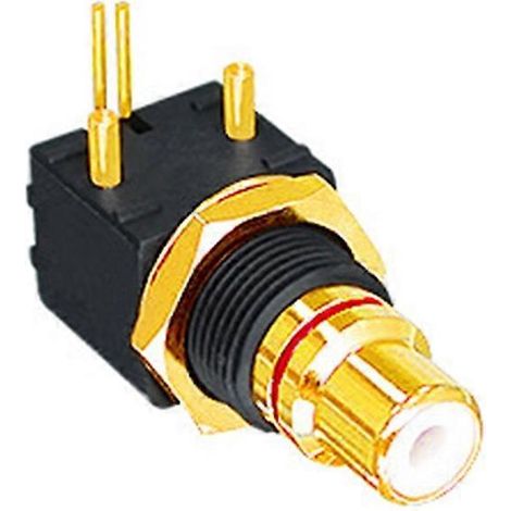 Adaptateur BNC Femelle Métallique à 90° / Connecteur Coaxial avec Prise RCA Femelle (1/4)