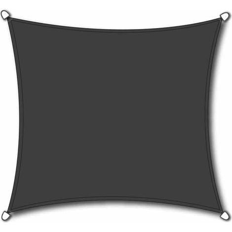 Solino Sonnensegel grau 180g/m² HDPE, quadratisch, 3,6x3,6x3,6x3,6m (1/5)
