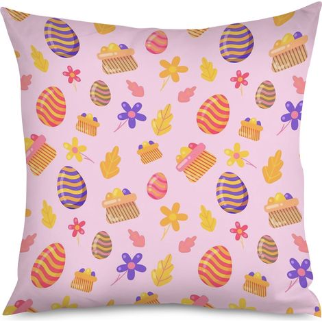 Housse de coussin lapin gribouillé, style enfant (1/5)