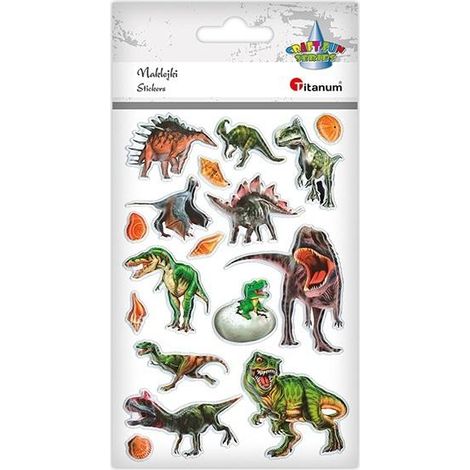Adesivi morbidi e convessi a forma di dinosauro, confezione da 17 pezzi.