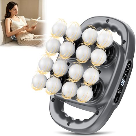 Pistolet de Massage à 16 têtes Portable, 3 Modes et 30 Vitesses, 2000mhA Massage Gun, 35dB Silencieux Masseur Musculaire, Appareil de Massage pour Cervicales Pieds dos Jambe, Détendre les Muscles