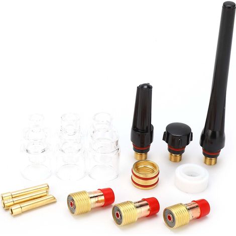 Kit de torche de soudage : buse en verre, queue de pistolet, pince en tungstène, anneau en silicone, accessoires pour soudeur (1/5)