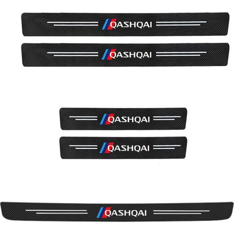 (GRIS) Accessoires de décoration intérieure pour voiture : autocollant en fibre de carbone pour seuil de porte et coffre, compatible avec QASHQAI J10 J11 J12 (1/5)