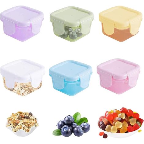 pezzi Mini contenitori ermetici per alimenti, piccoli barattoli per alimenti da 150 ml, Mini contenitori ermetici per congelatore, barattoli per condimenti per insalata, adatti per picnic e uso all'ap (1/5)