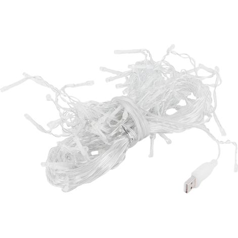96 LED-USB-Lichterketten, Lichtervorhänge für Partys und Dekorationen, warmweiß (1/5)