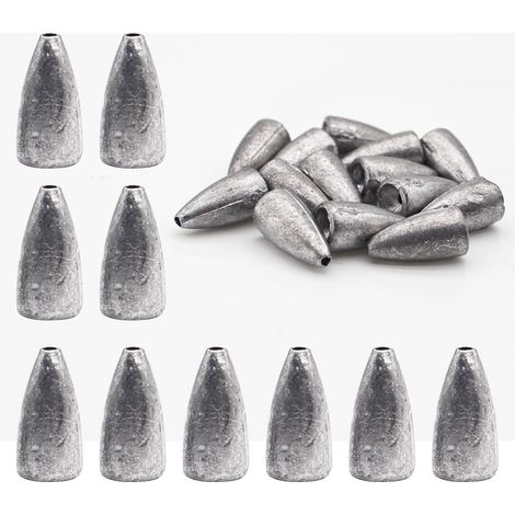 50 pièces de pendentif en plomb luya de 5 g, plomb Tongxin, tête de plomb de pêche inversée à fond anti-accrochage et contrepoids pour lancer à longue distance, pendentif en plomb de pêche. (1/5)