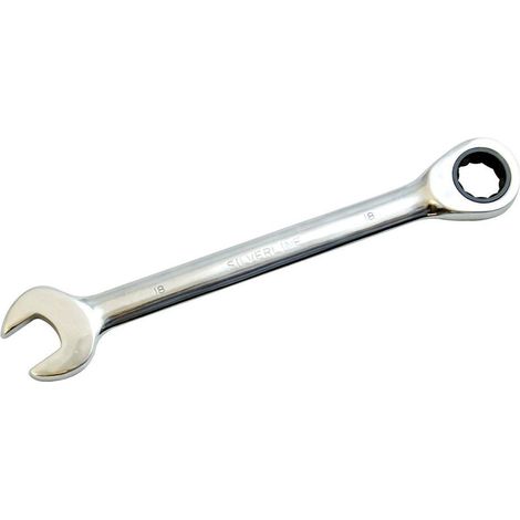 CLÉ MIXTE À CLIQUET À TÊTE DROITE 18 MM SILVERLINE 793777