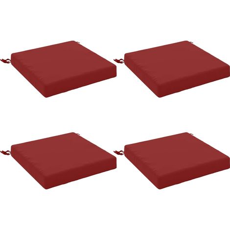 Coussins de siège 4 pièces SOEST 4 pc 100 % polyester Bordeaux vidaXL (1/5)