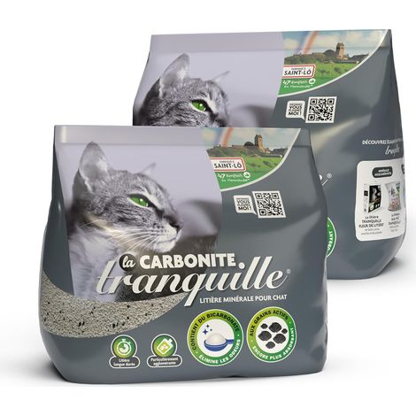 Litière pour Chat Agglomérante Minerale Carbonite 8 litres - Lot de 2