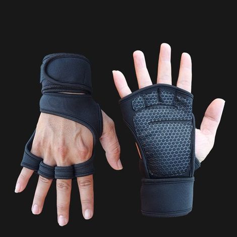 Gants d'haltérophilie avec bracelets pour la musculation en salle de sport